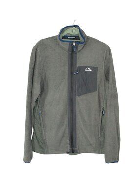 LL Bean Adventure Hybrid Fleece Jacket Full Zip Outdoor Cozy Gray Medium
